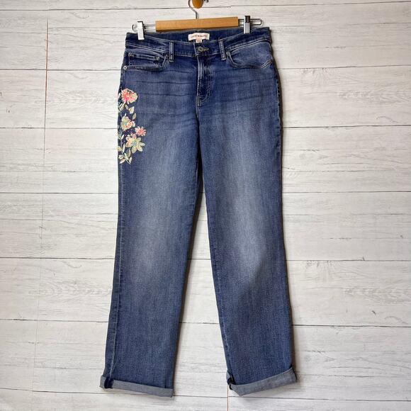 Lucky Brand Jeans Womens Size 10/30 Sweet Mid Rise Embroidered Flowers Cotton - Picture 1 of 16